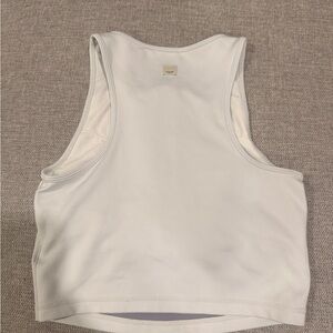 Vuori White Crop Athletic Tank half zip